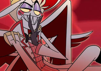 a screencap of a hazbin hotel character.
